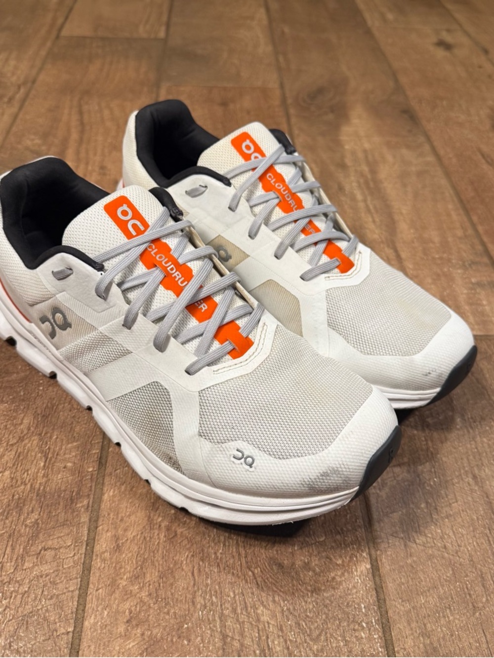 On Cloud Cloudrunner Shoes Mens Size 11 White Flame Lightweight Running